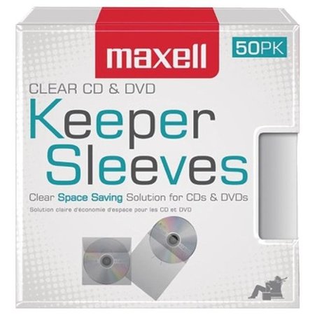 MAXELL Maxell 190150 CD-DVD Keeper Sleeves; 50 Count 190150